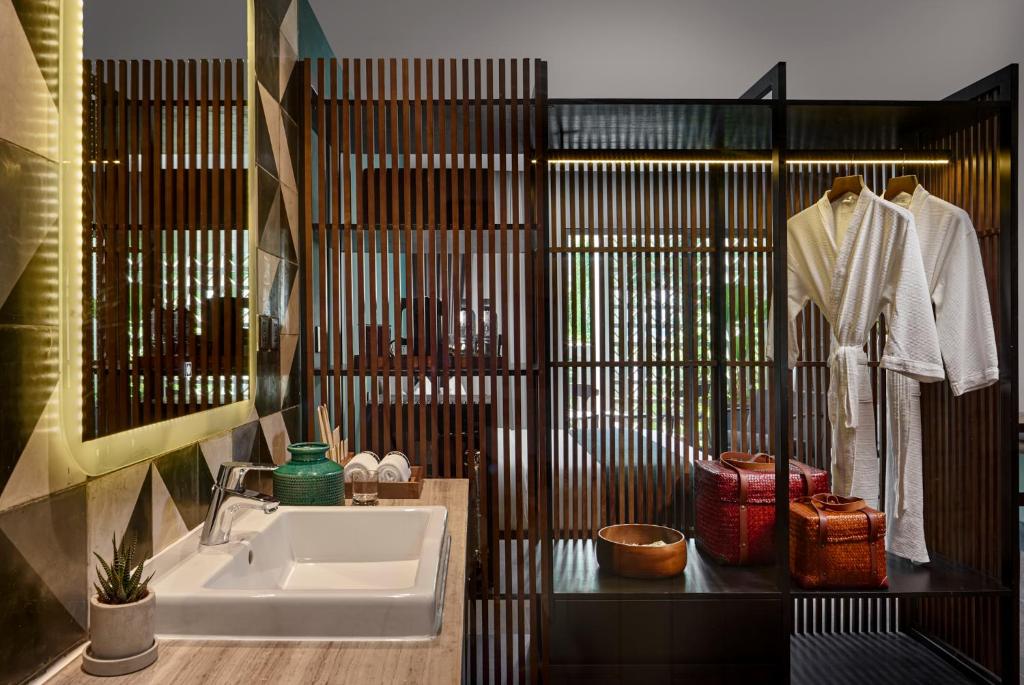 Koupelna v ubytování Baitong Hotel & Resort Phnom Penh