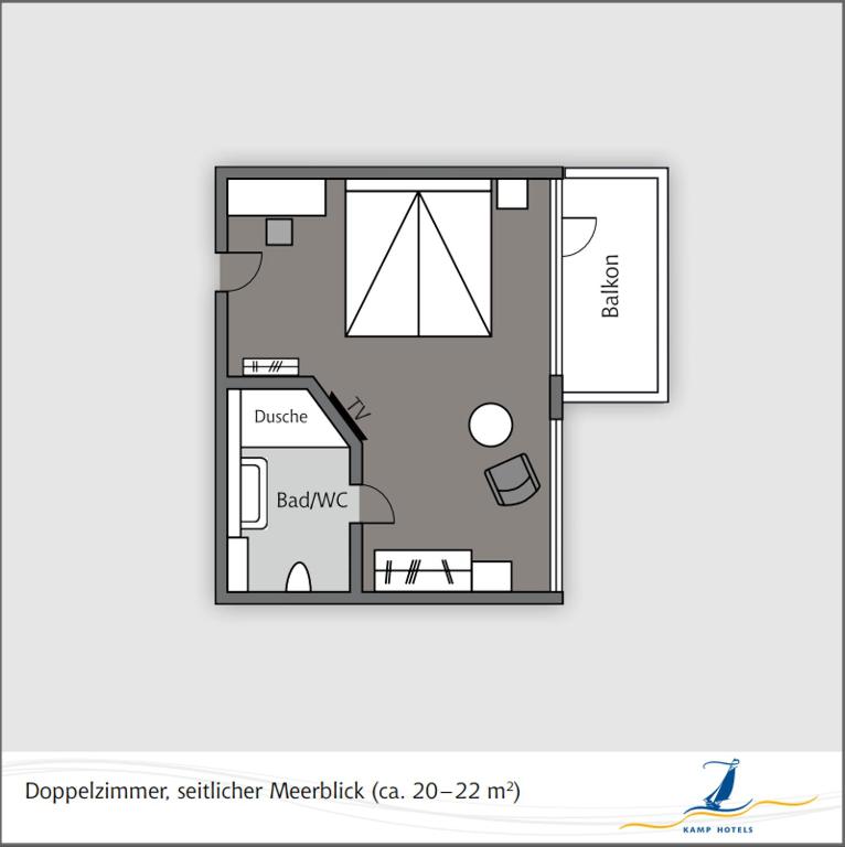 Půdorys ubytování Strandhotel Duhnen