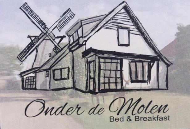 un dibujo de una casa con un molino de viento en B&B Onder de Molen en Burgh Haamstede