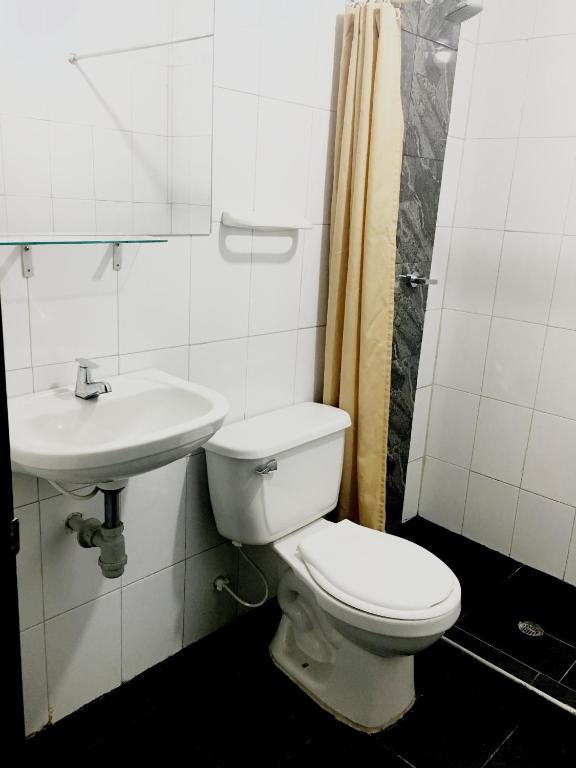 Koupelna v ubytování Hotel Casa Paulina