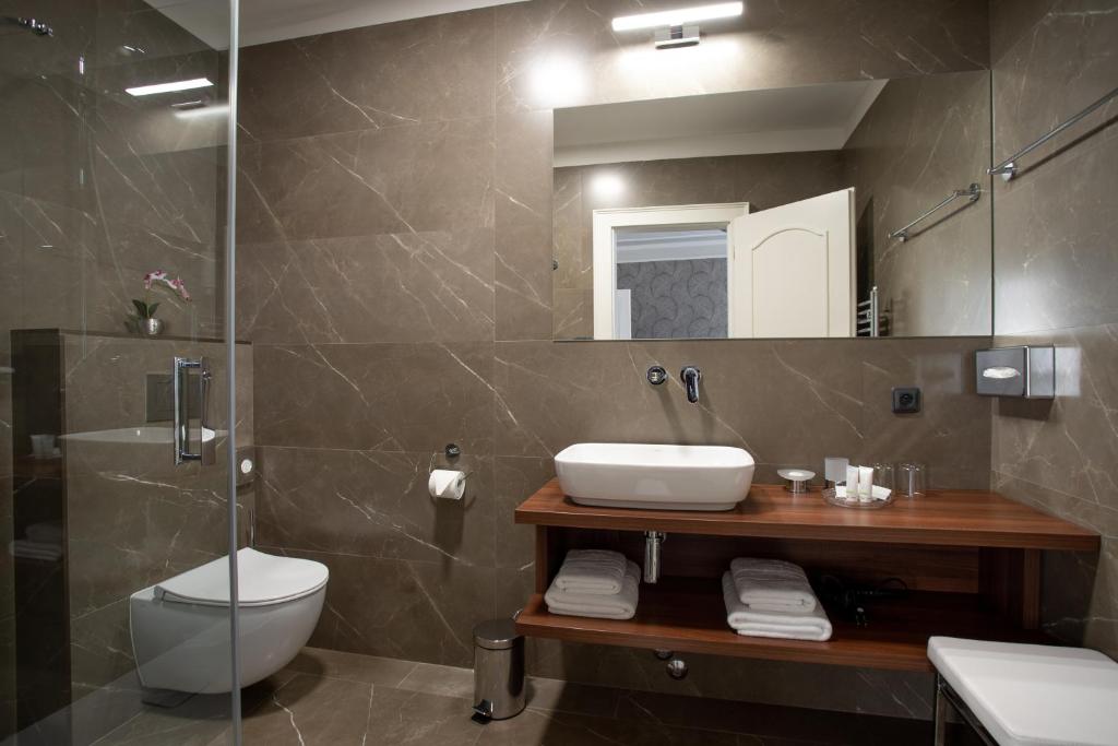 Koupelna v ubytování Hotel Anna