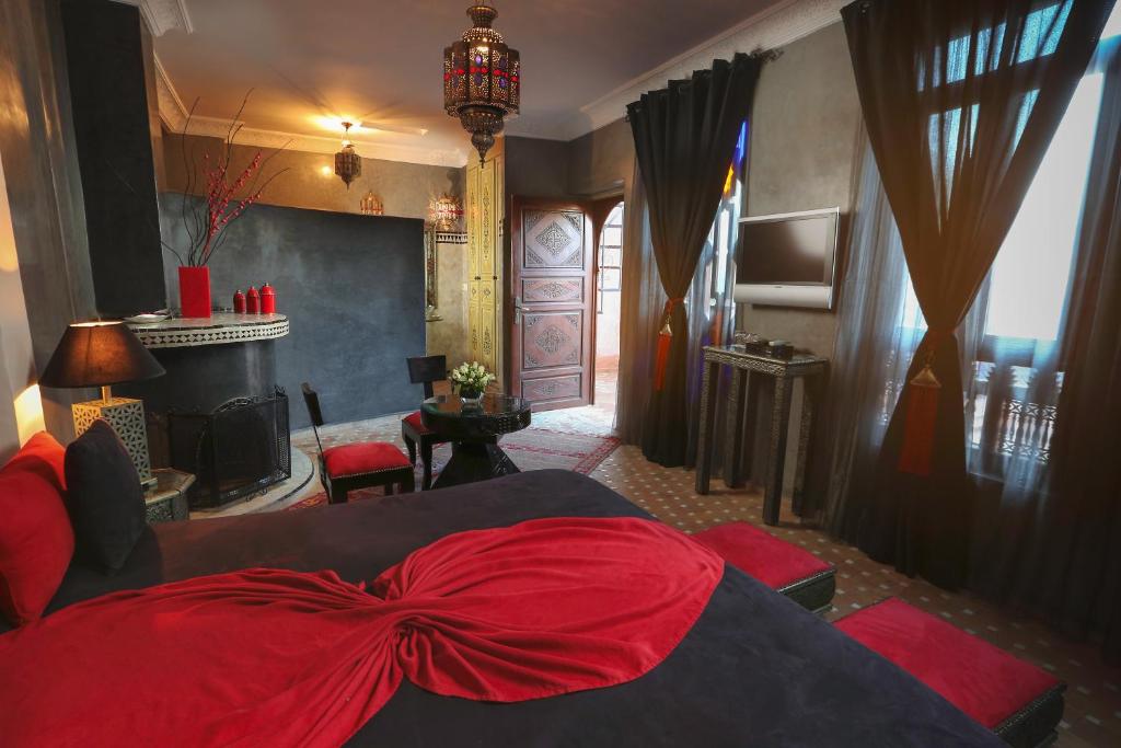 Postel nebo postele na pokoji v ubytování Riad Turquoise