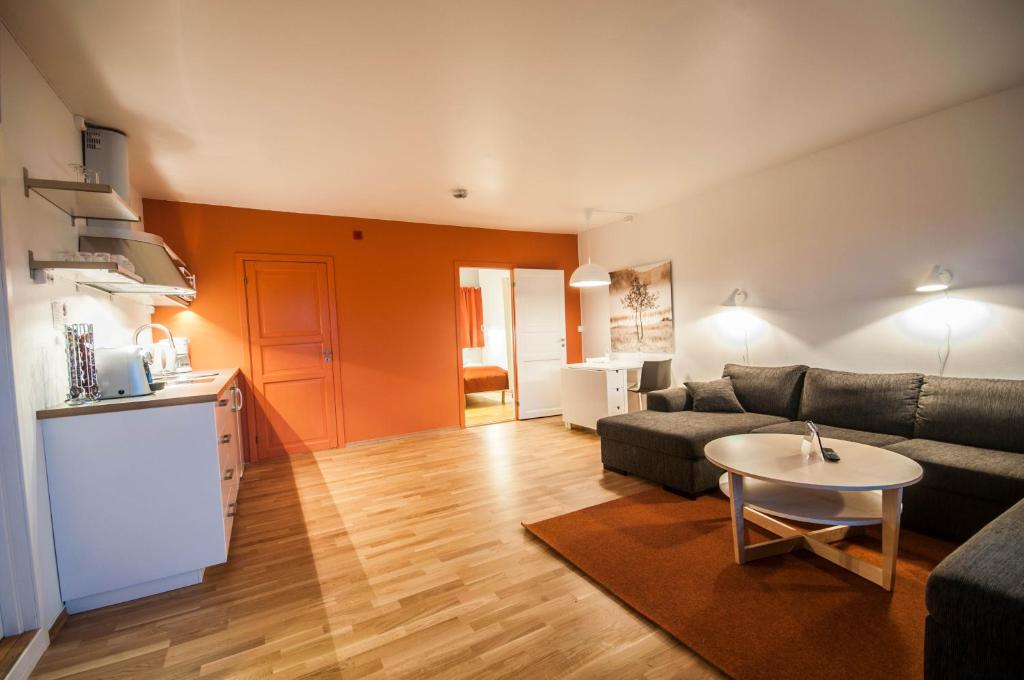Kuchyň nebo kuchyňský kout v ubytování Dolmsundet Hotell Hitra