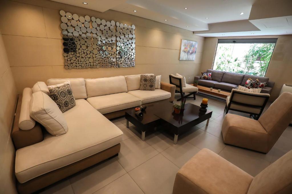Posezení v ubytování Sky Suites
