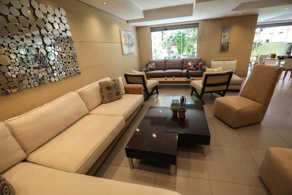 Posezení v ubytování Sky Suites