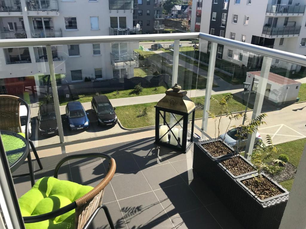Balkón alebo terasa v ubytovaní Apartament Lucky