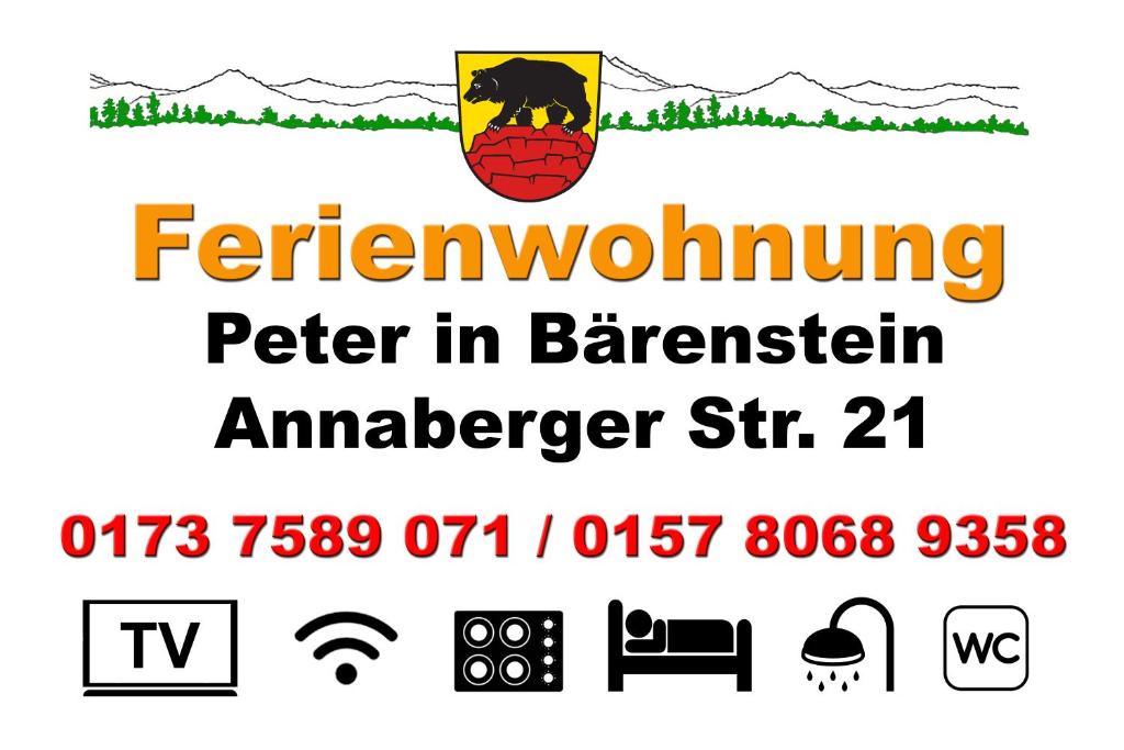 Certifikát, hodnocení, plakát nebo jiný dokument vystavený v ubytování kleine Fewo Peter in Bärenstein