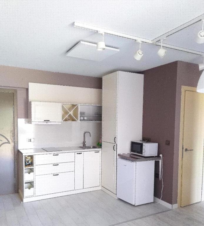 Kuchyň nebo kuchyňský kout v ubytování A-Apartment