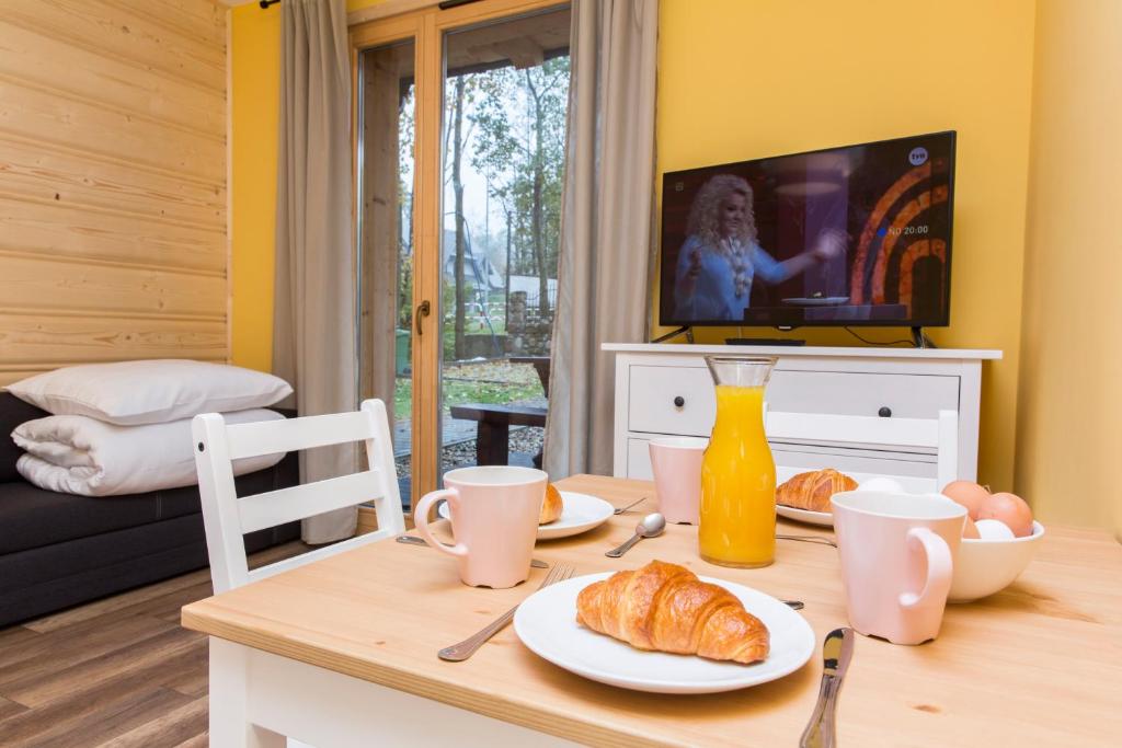 Televízia a/alebo spoločenská miestnosť v ubytovaní udanypobyt Apartamenty Przy Dolinach A i B