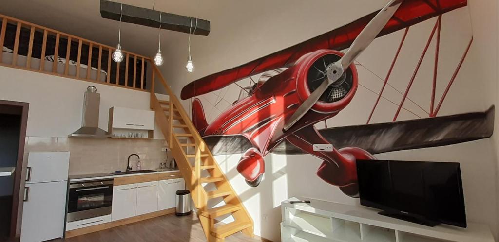 Kuchyň nebo kuchyňský kout v ubytování Apartmány Vila Singles