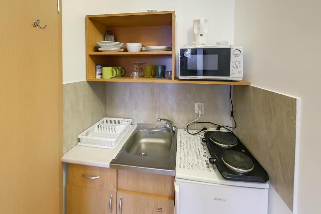 Kuchyňa alebo kuchynka v ubytovaní Hajnalház Apartments