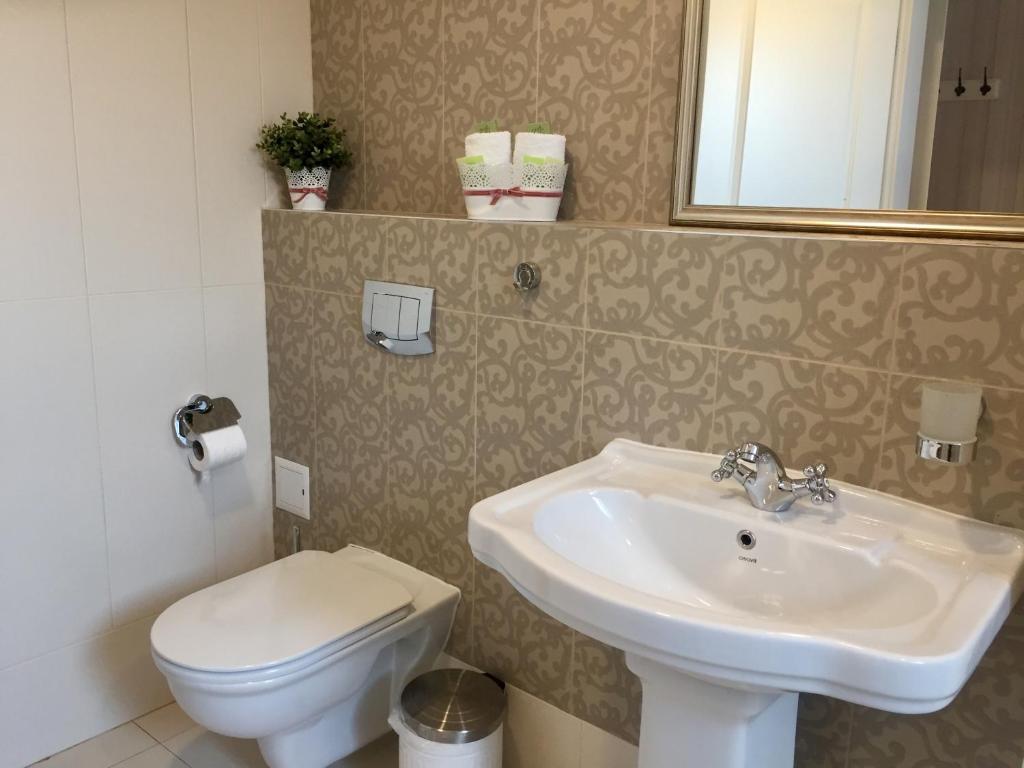 Koupelna v ubytování Family Hotel Agoncev