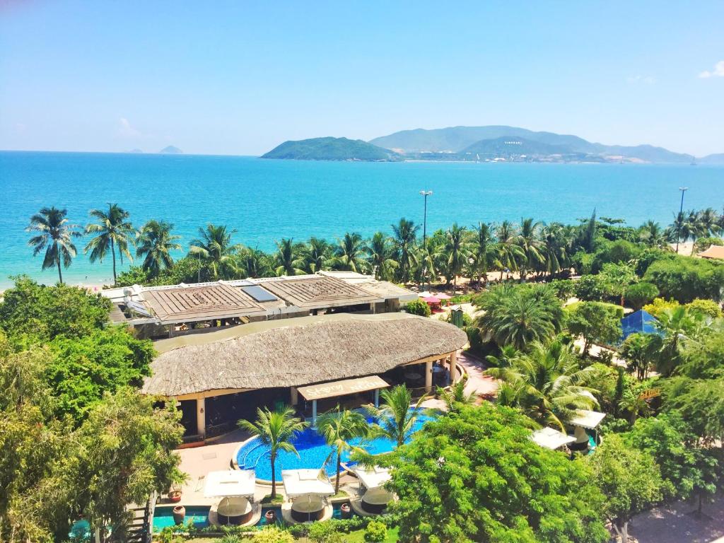 an aerial view of the resort and the ocean at Anh Minh - Manchester Hotel Tran Phu Beach Nha Trang in Nha Trang