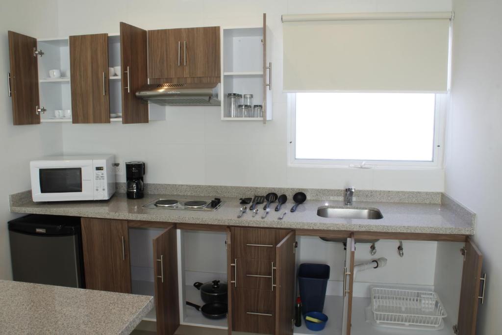 Kuchyň nebo kuchyňský kout v ubytování Suites Chapultepec