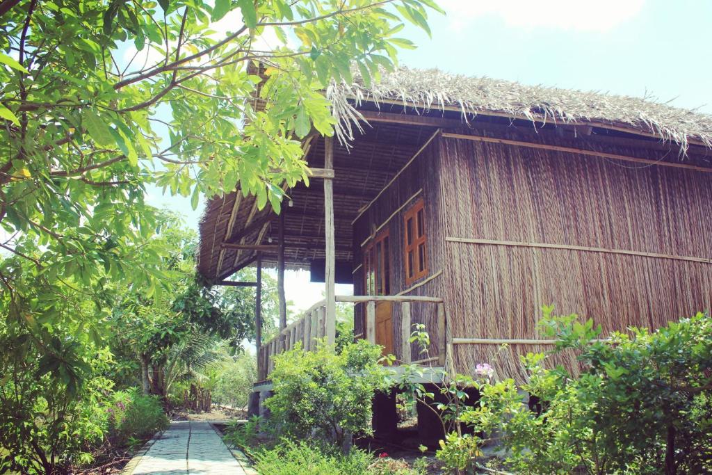 Zahrada ubytování Green Village Mekong