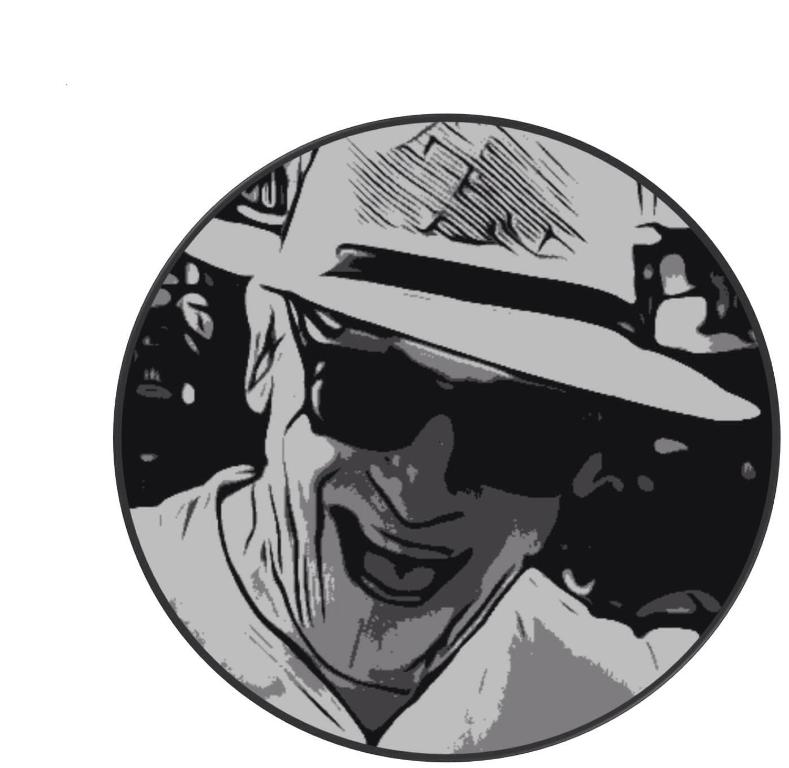 a drawing of a man wearing a hat at Bij Frits in Zandvoort