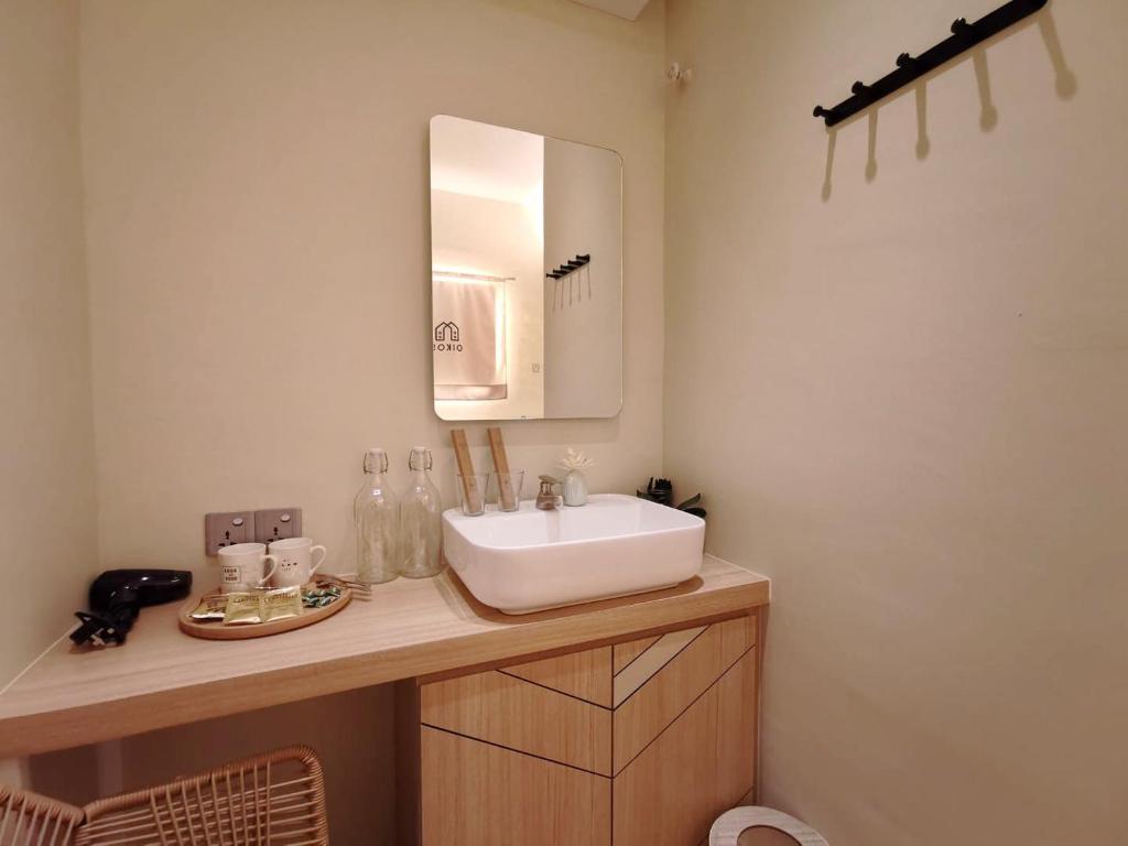 Koupelna v ubytování Oikos Poshtel