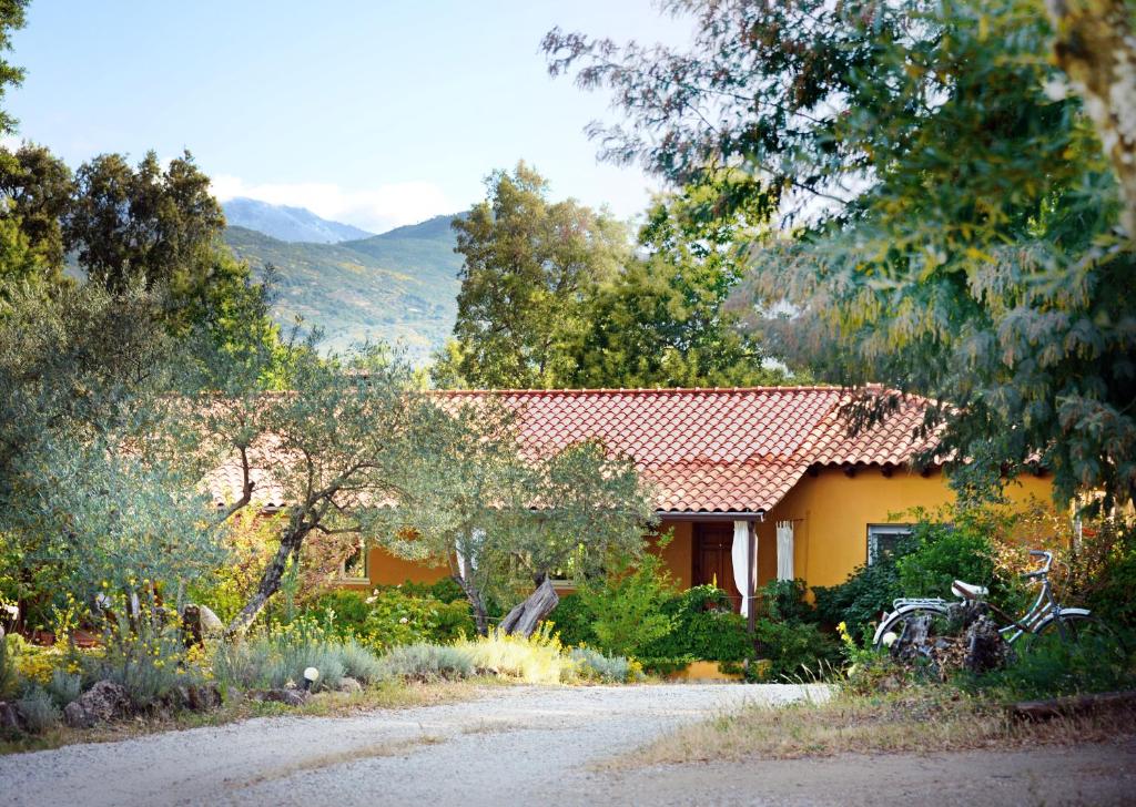 アレーナス・デ・サン・ペドロにあるHotel Rural El Retiro de San Pedro by RetiroRuralの黄色い家