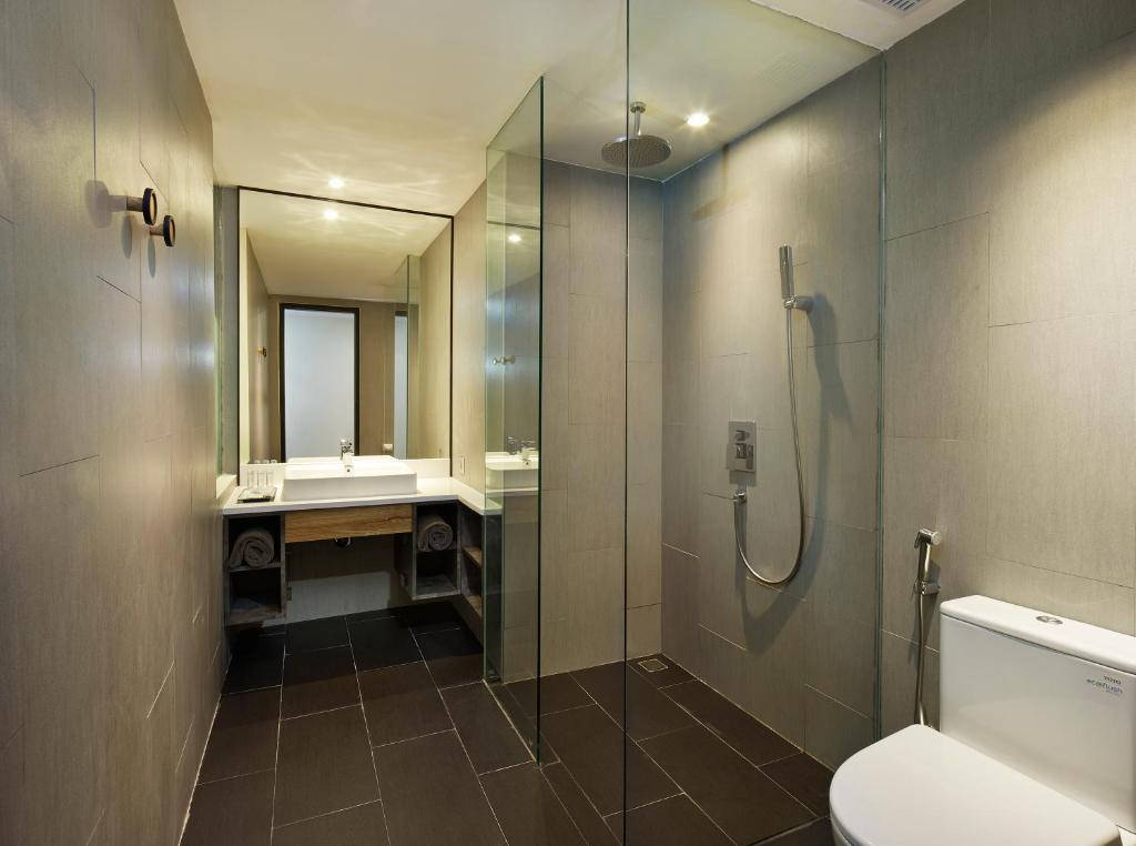 Koupelna v ubytování Erian Hotel