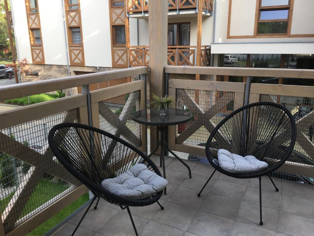 Balkón nebo terasa v ubytování Sosnowe Tarasy