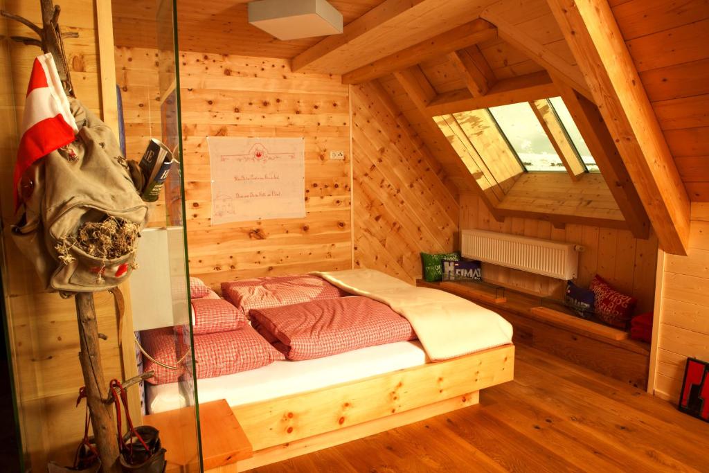 Postel nebo postele na pokoji v ubytování Schneekarhütte