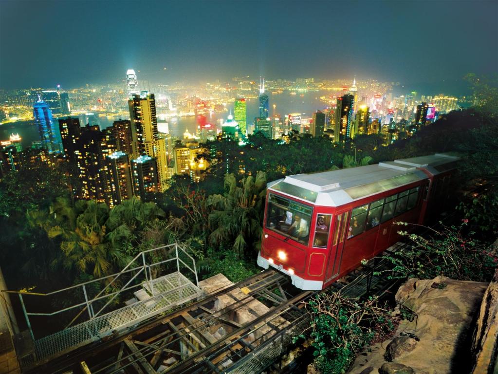 Vista generica su Hong Kong o vista sulla città dall'interno dell'hotel