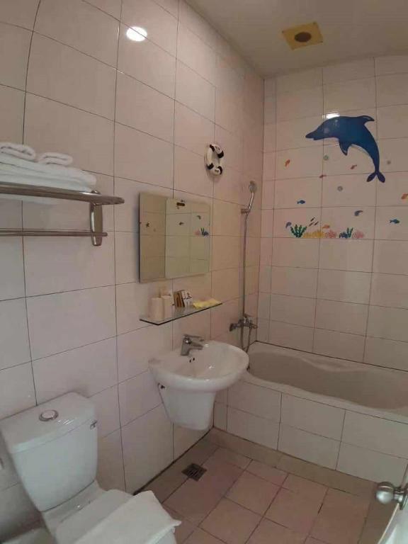 Koupelna v ubytování Hearty Homestay