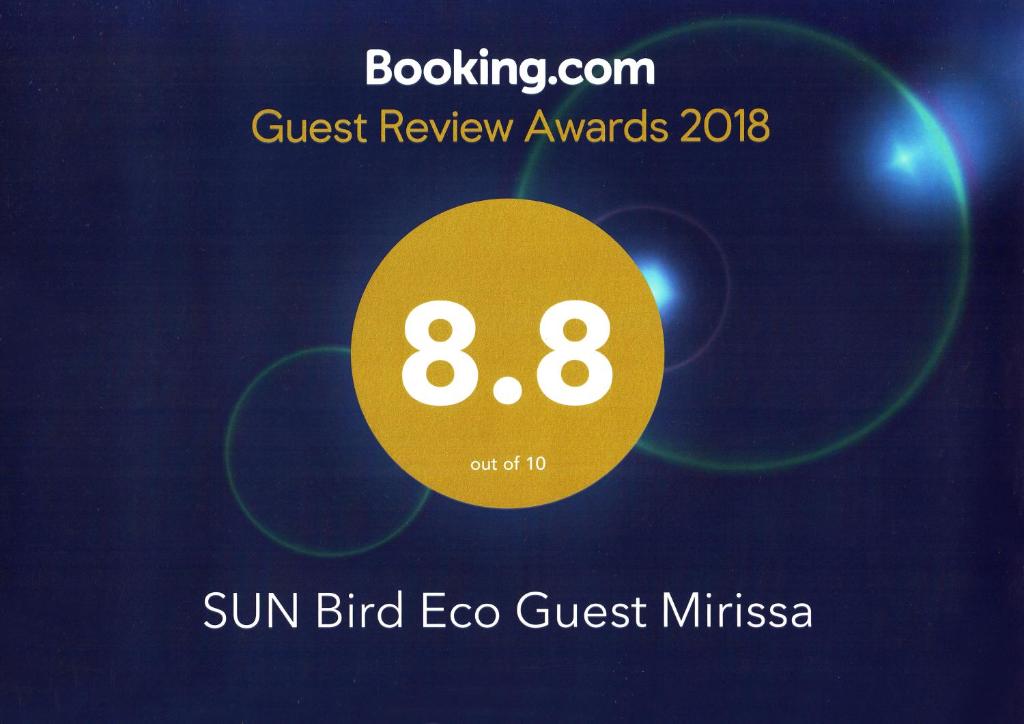 Certifikát, hodnocení, plakát nebo jiný dokument vystavený v ubytování Sun Bird Eco Guest Mirissa