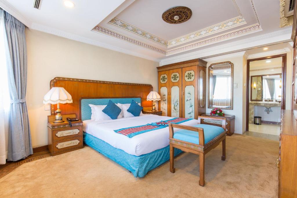 Postel nebo postele na pokoji v ubytování Hotel Le Himalaya