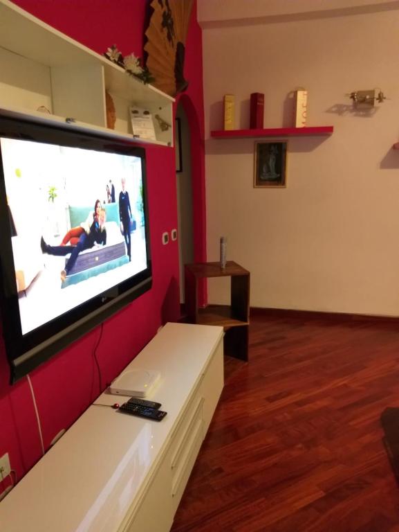 TV a/nebo společenská místnost v ubytování Vacanze Romane con giardino
