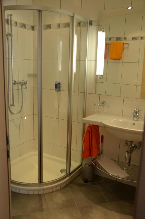 Koupelna v ubytování Appartements Feehof