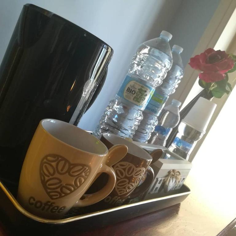 Zestaw do parzenia kawy i herbaty w obiekcie Le Vallonee B&B