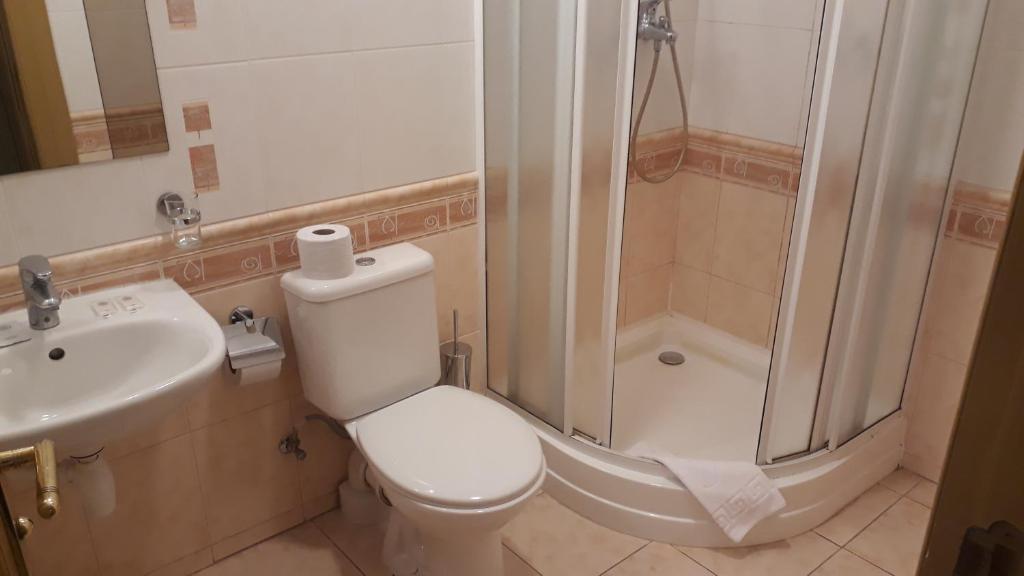 Koupelna v ubytování Sventes Muiža