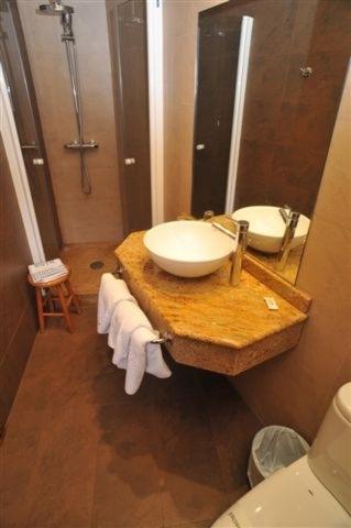 Koupelna v ubytování Hotel Roya