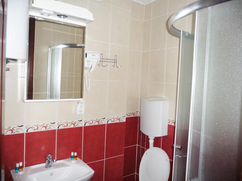 Koupelna v ubytování Sobe Rooms Aleksandar