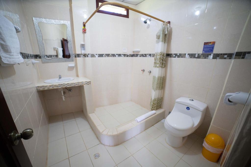 Koupelna v ubytování Hostal Gladismar