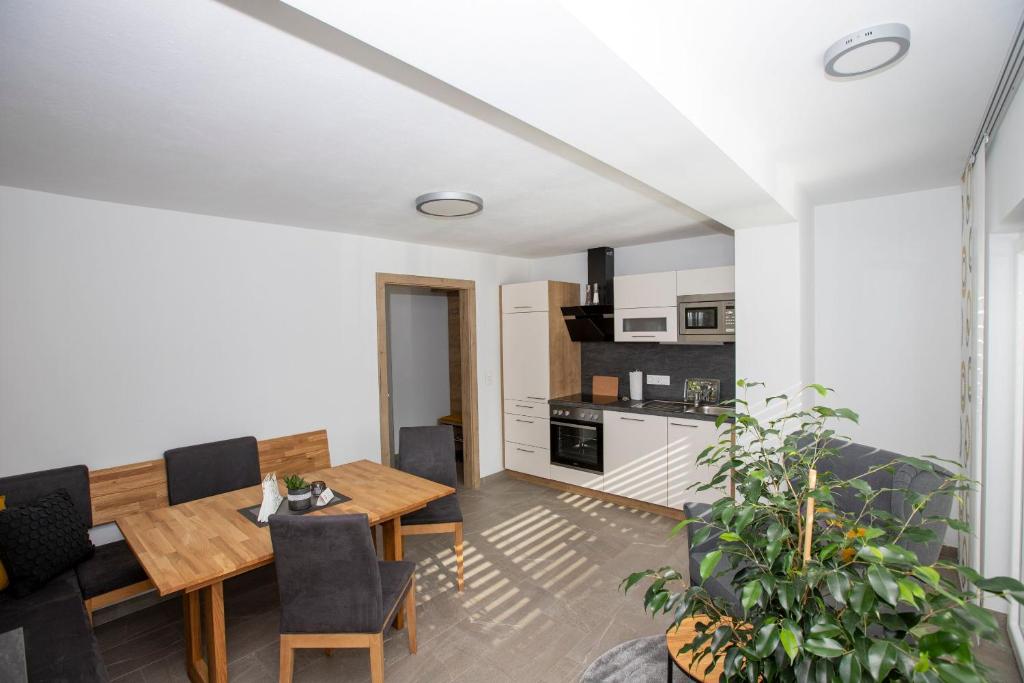 Kuchyň nebo kuchyňský kout v ubytování Appartementhaus Dullnig
