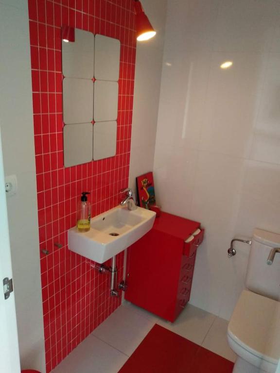 A bathroom at La Postoca
