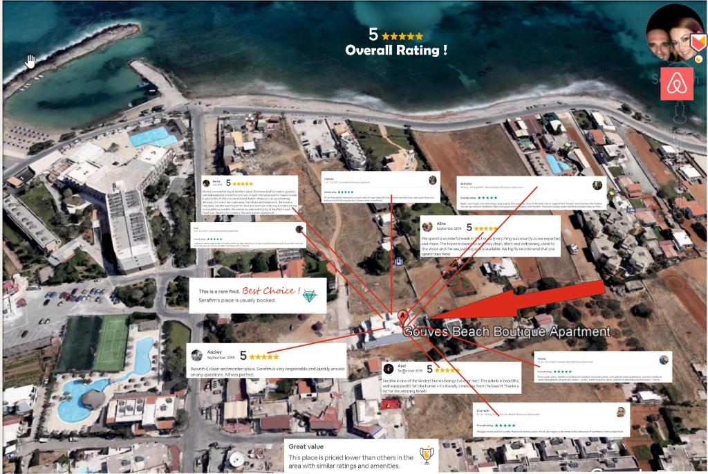 mapa przybliżonej lokalizacji lokalnego parkingu w obiekcie Gouves Beach Boutique Apartment w mieście Guwes