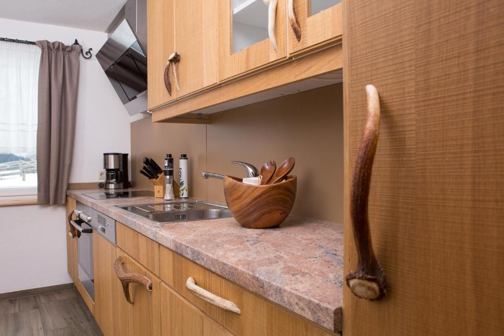 Kuchyň nebo kuchyňský kout v ubytování Ferienhaus Pöttler