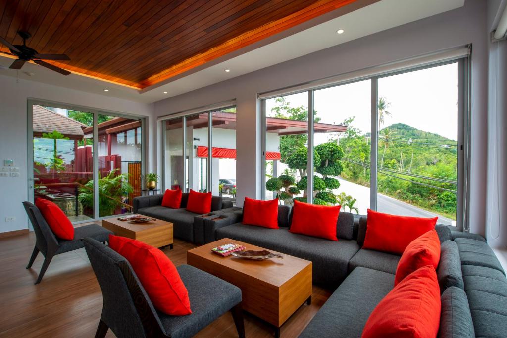 Posezení v ubytování Eranda Pool Spa Villa, Chaweng Koh Samui- SHA Extra Plus