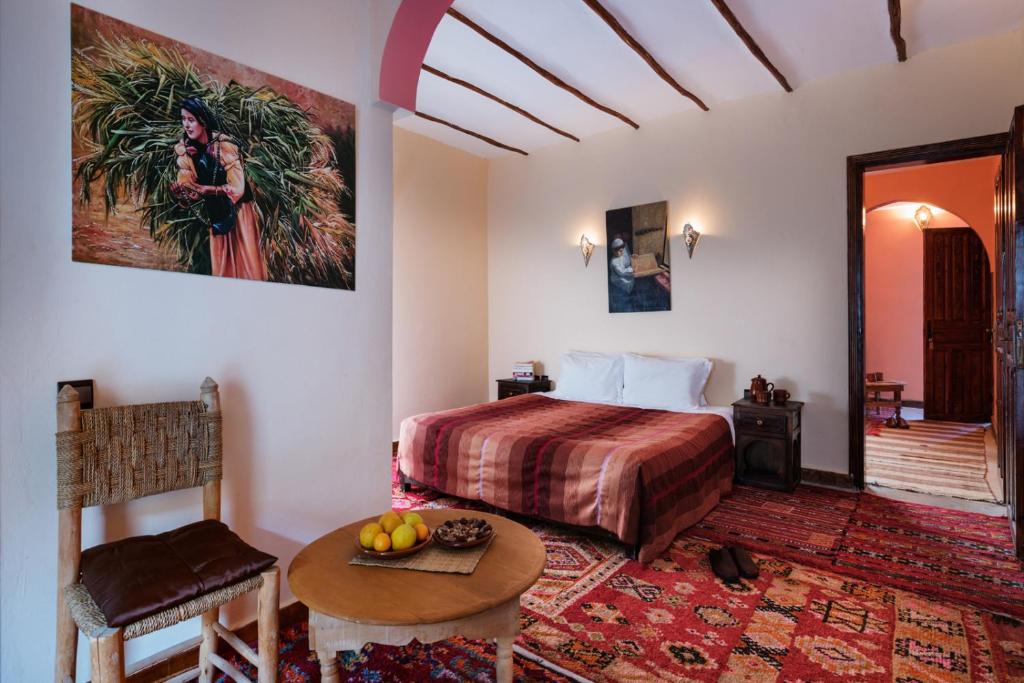 Postel nebo postele na pokoji v ubytování Le Village du Toubkal
