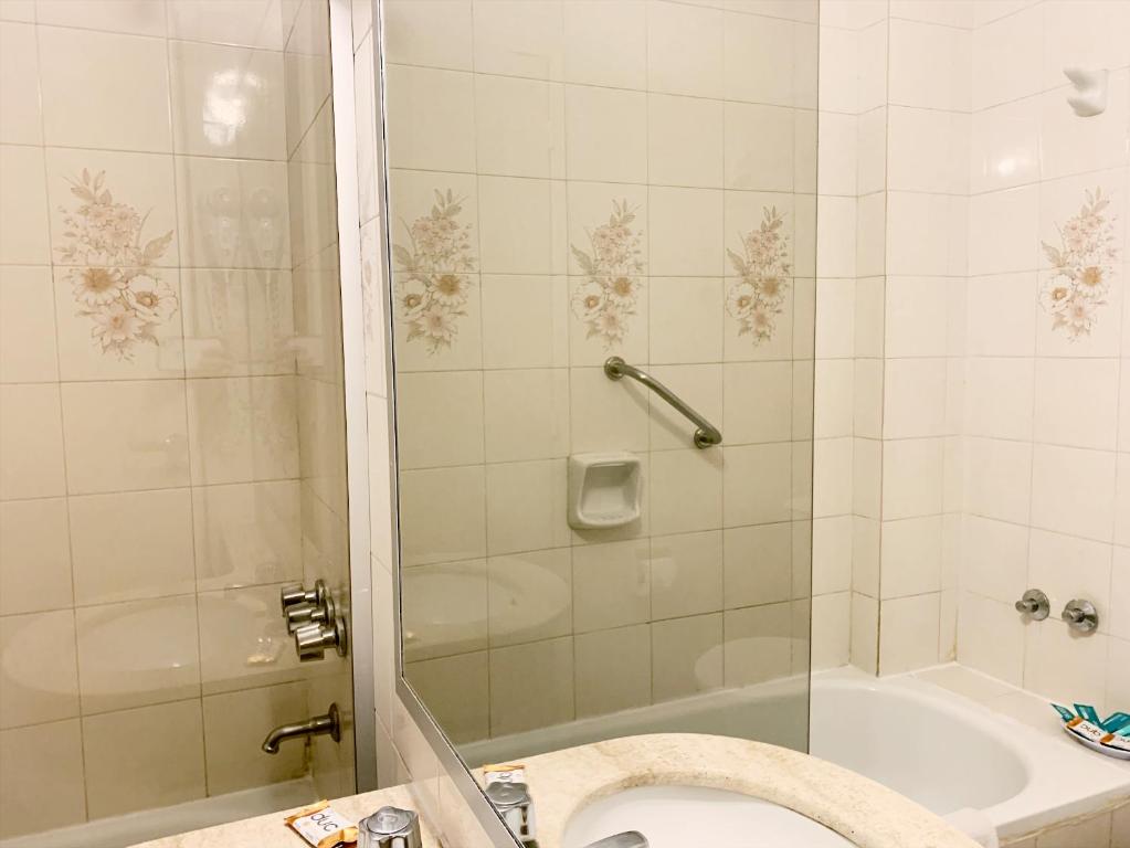 Koupelna v ubytování Hotel Premier