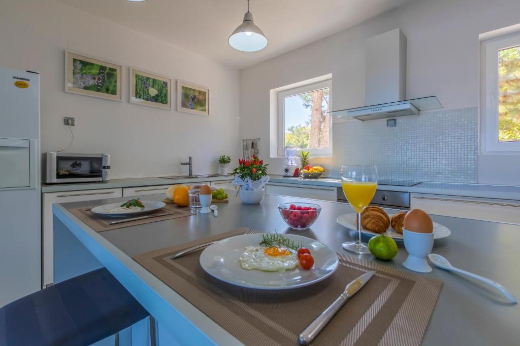 Kuchyň nebo kuchyňský kout v ubytování Villa Vrbnik