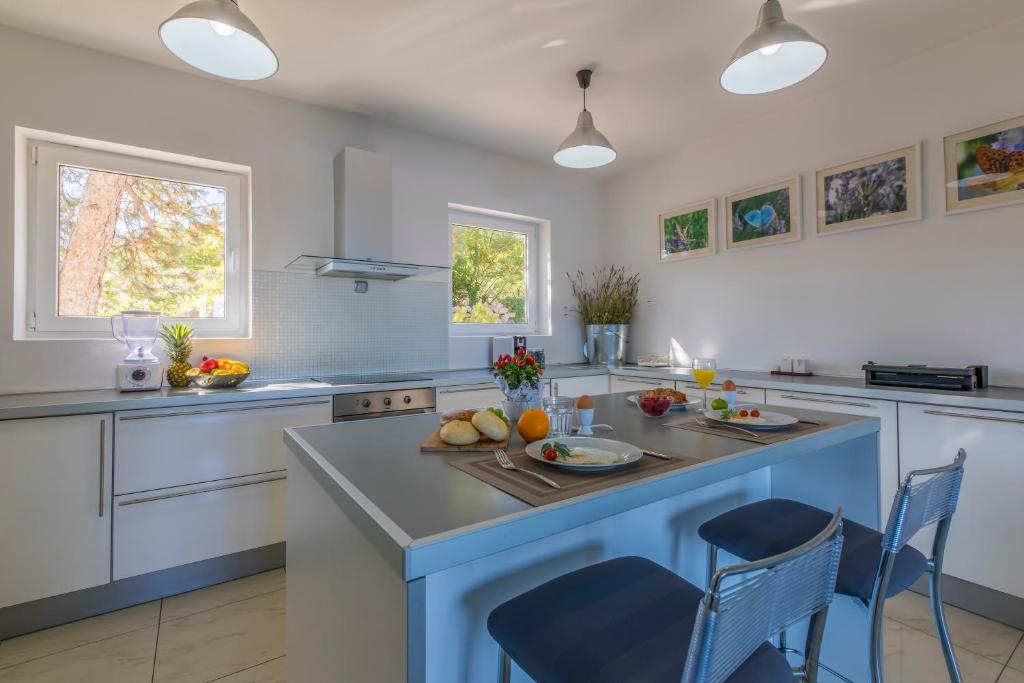 Kuchyň nebo kuchyňský kout v ubytování Villa Vrbnik