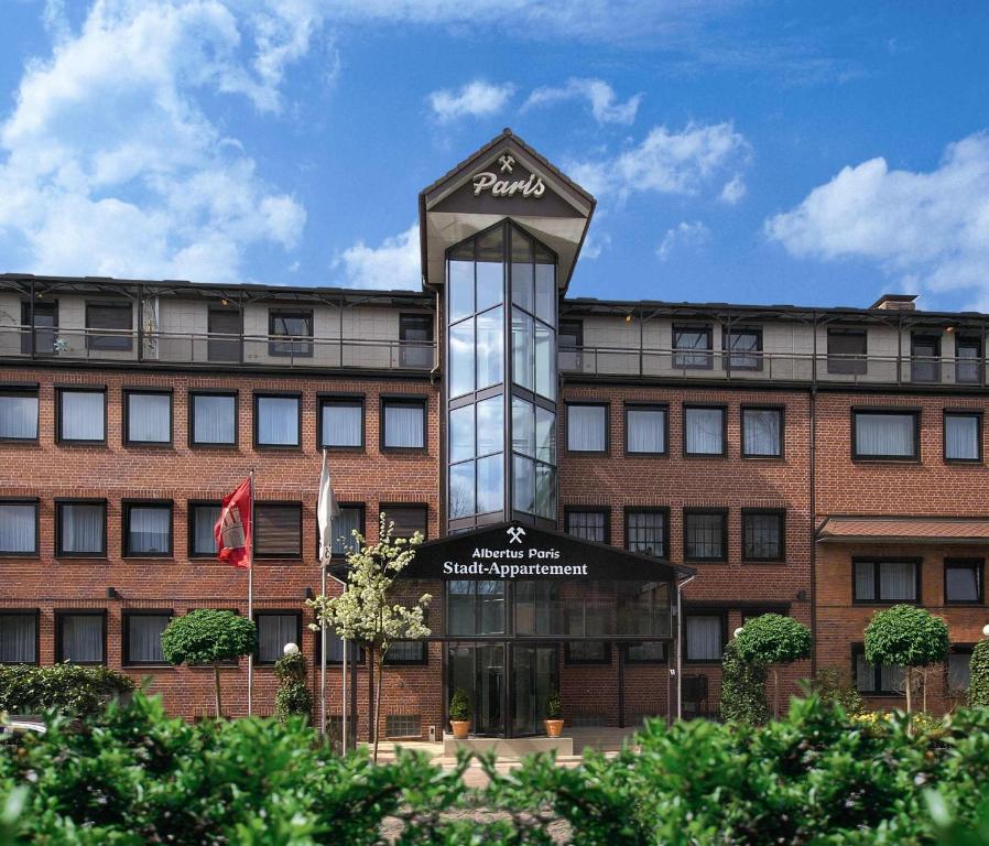 a rendering of the front of a hotel at Albertus Paris Aparthotel in Hamburg