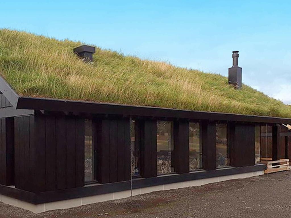 un tetto in erba su un edificio con pendio erboso di 10 person holiday home in yer a Øyer