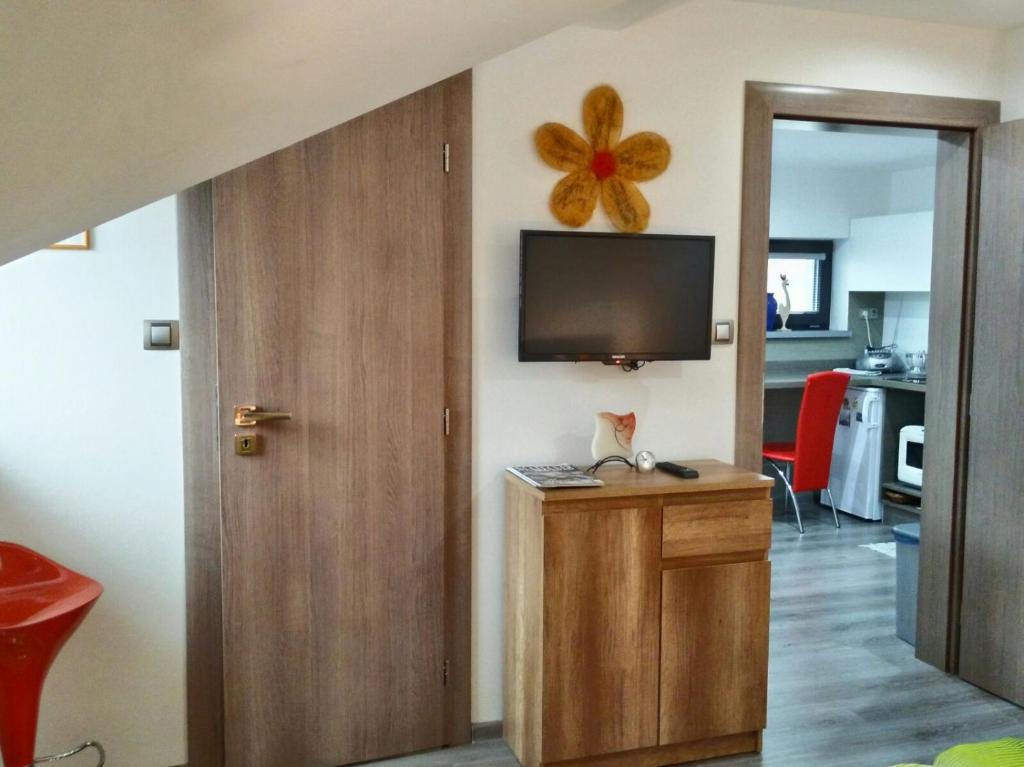 TV a/nebo společenská místnost v ubytování Apartmán Tatry-Poprad