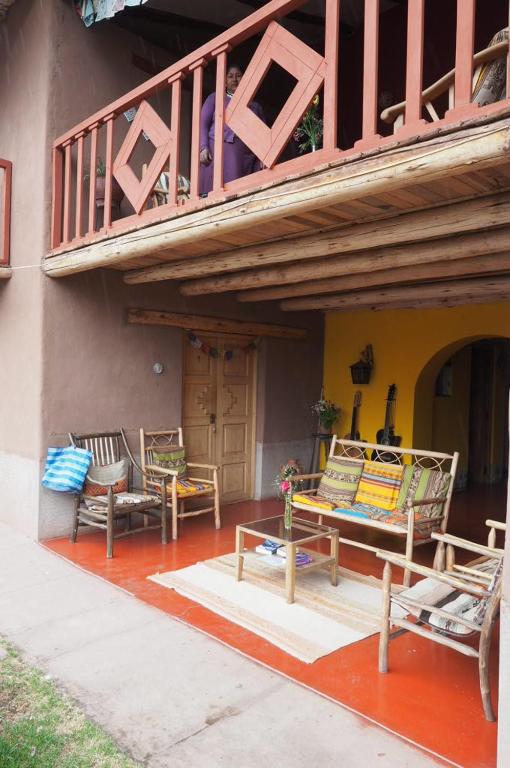 Balkón nebo terasa v ubytování La Chakana Pisac