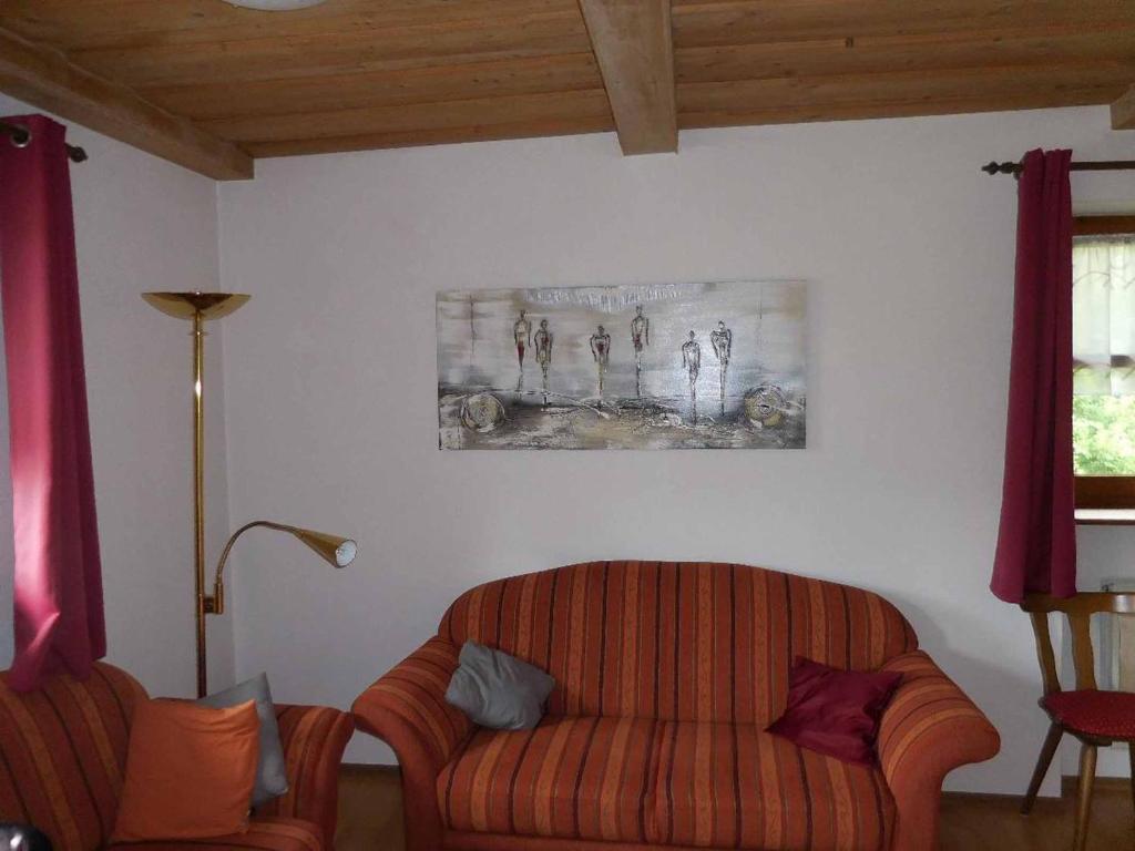 Posezení v ubytování Appartement am Waldeck